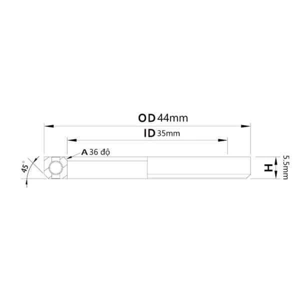 (HS-023) 44x35x5.5mm, 36°/45° Bạc đạn chén cổ TRIPEAK Headset Steel Bearing - Ảnh 8