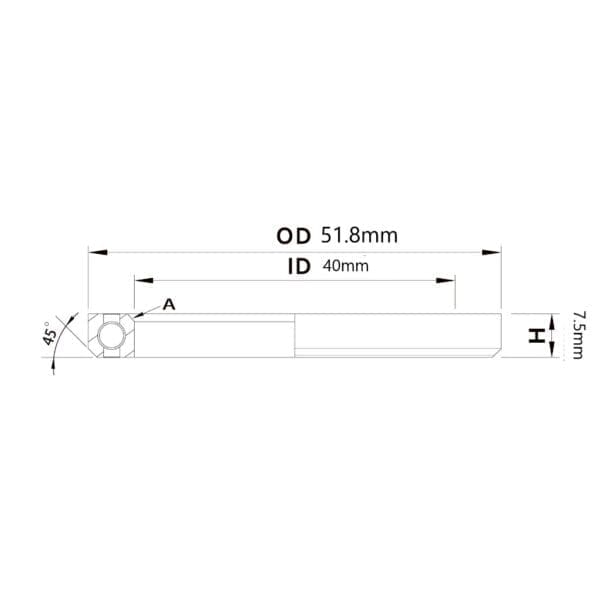 (HS-038) 51.8x40x7.5mm, 45°/45° Bạc đạn chén cổ TRIPEAK Headset Steel Bearing - Ảnh 6