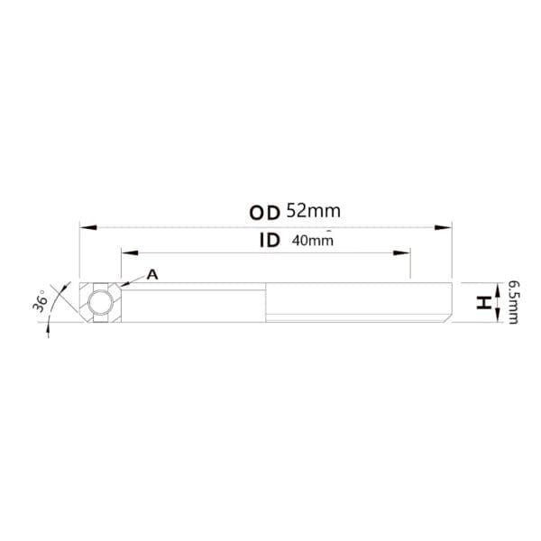 (HS-042) 52x40x6.5mm, 36°/45° Bạc đạn chén cổ TRIPEAK Headset Steel Bearing - Ảnh 4