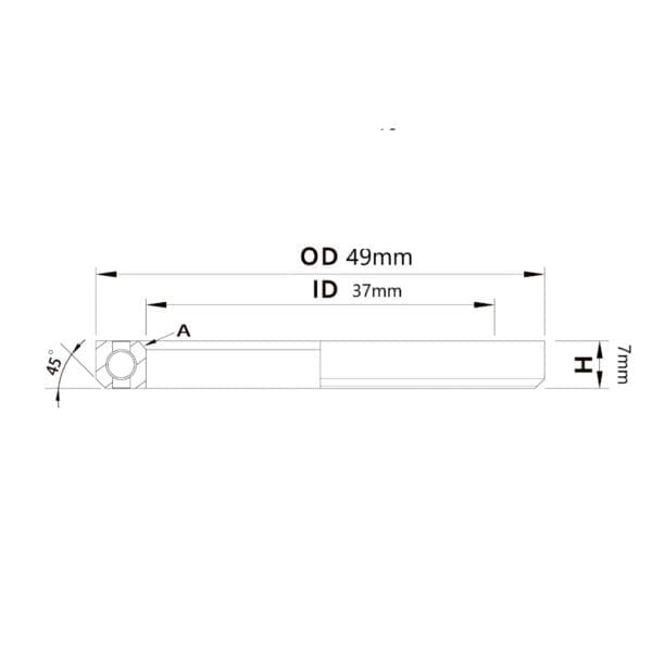(HS-034) 49x37x7mm, 45°/45° Bạc đạn chén cổ TRIPEAK Headset Steel Bearing - Ảnh 4