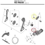 Cao su chống nước / Nắp giữ dây Shimano cho cùi đề sau di2 RD-R7150 / RD-R8150 / RD-R9250 mã Y3GK89000 / Y3GK51000