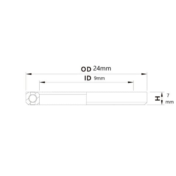 #609 (9 x 24 x 7 mm) Bạc đạn bánh xe Tripeak - Ảnh 3