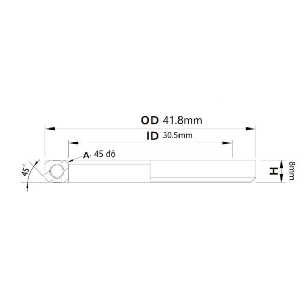 (HS-017) 41.8x30.5x8mm , 45°/45° Bạc đạn chén cổ TRIPEAK Headset Steel Bearingwith small lip - Ảnh 5