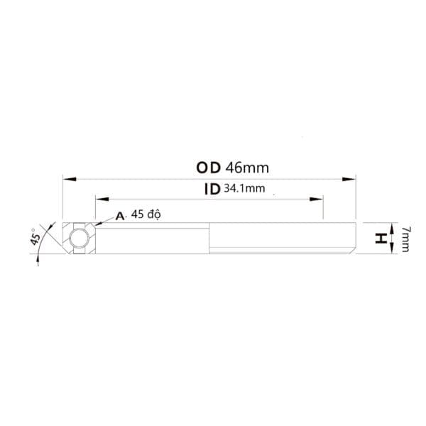 (HS-025) 46x34.1x7mm , 45°/45° Bạc đạn chén cổ TRIPEAK Headset Steel Bearing - Ảnh 8