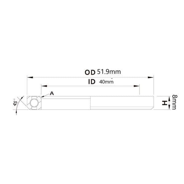 (HS-041) 51.9x40x8mm, 45°/45° Bạc đạn chén cổ TRIPEAK Headset Steel Bearing - Ảnh 6