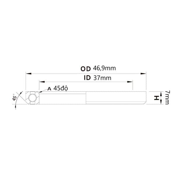 (HS-027) 46.9x37x7mm, 45°/45° Bạc đạn chén cổ TRIPEAK Headset Steel Bearing - Ảnh 7