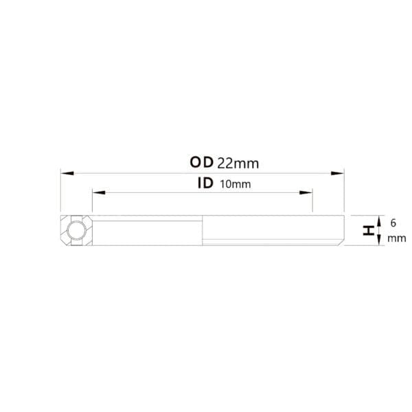 #6900 (10 x 22 x 6 mm) Bạc đạn bánh xe - Ảnh 3