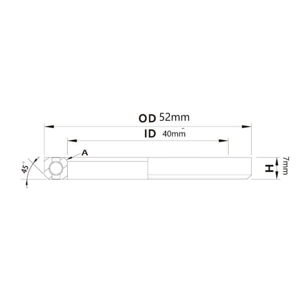 (HS-044) 52x40x7mm, 45°/45° Bạc đạn chén cổ TRIPEAK Headset Steel Bearing - Ảnh 6