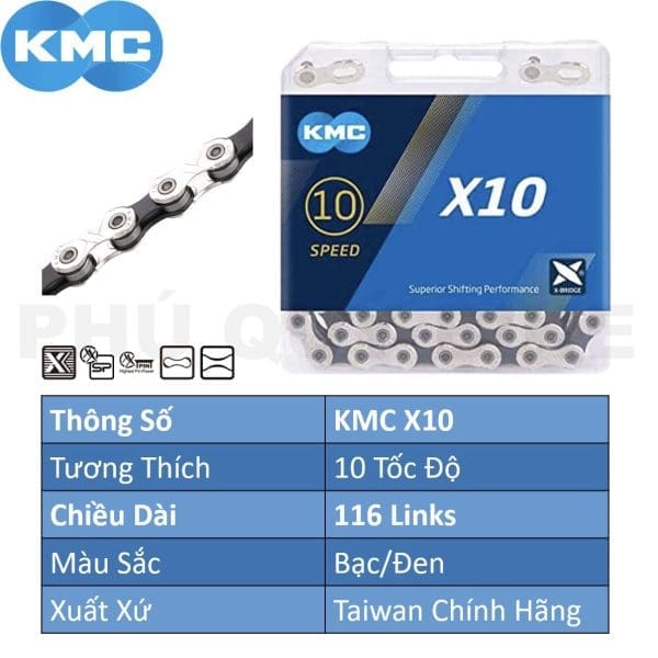 Sên xe đạp KMC X10 | 10 speed - Ảnh 1