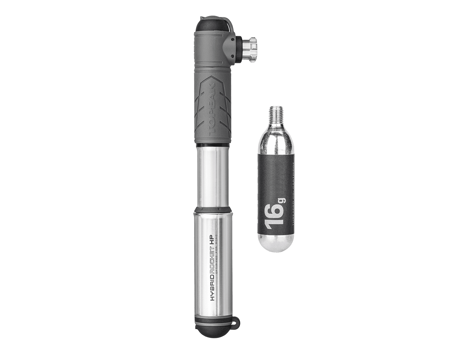 THR-HP2S_main-co2 Bơm mini cầm tay, kèm chức năng bơm CO2, hiệu Topeak THR-HP2S Hybrid rocket HP - Ảnh 2