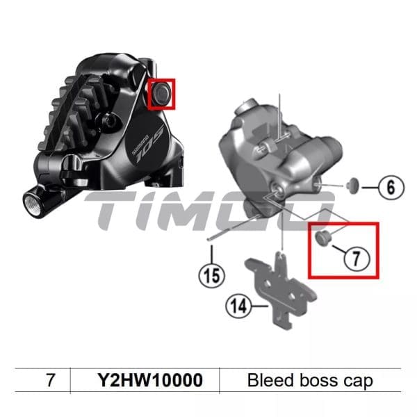 Nút cao su chắn bụi cho heo dầu shimano BR-R9250 / BR-R8150 / BR-R7170 Bleed boss cap Y2HW10000 - Ảnh 5