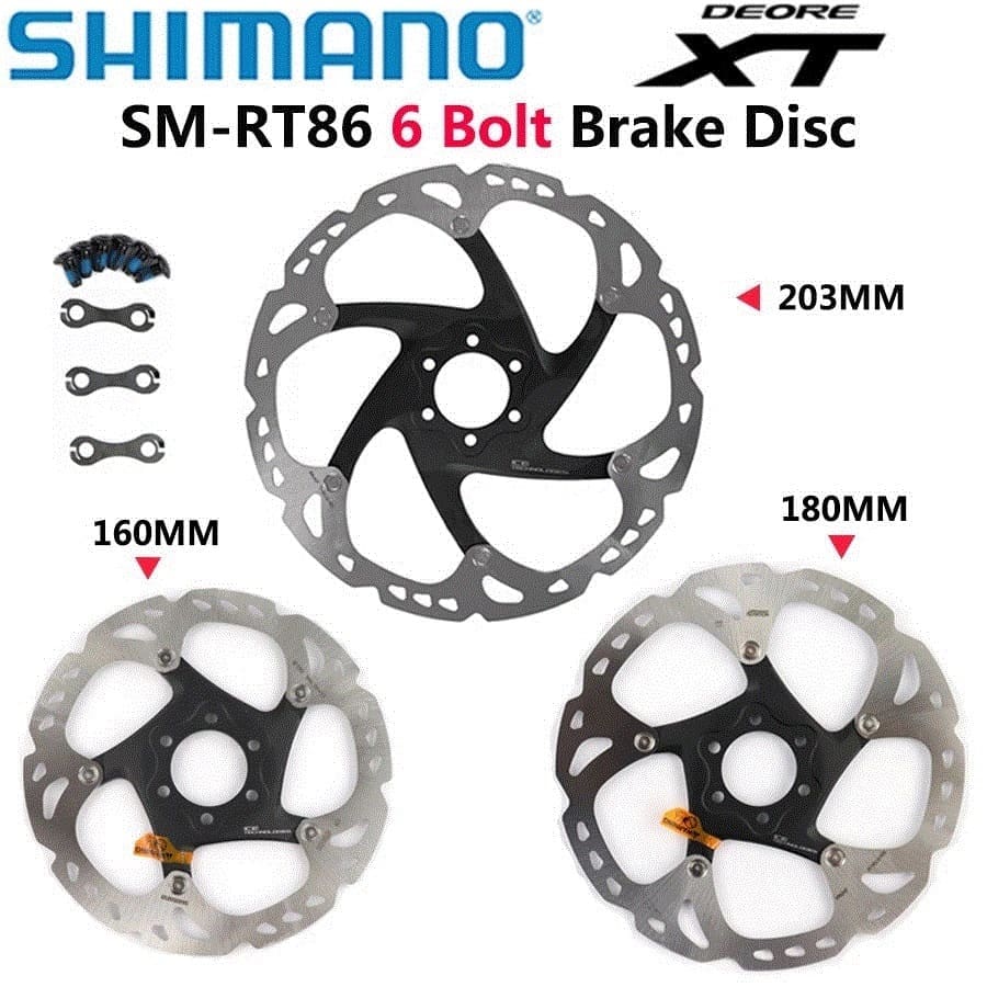 Dĩa thắng RT86 -1 Dĩa thắng Shimano SM-RT86 XT Ice Tec 6-bolt Disc Rotor. E-Bike Rated. Deore XT. 160mm, 180mm 203mm - Ảnh 1