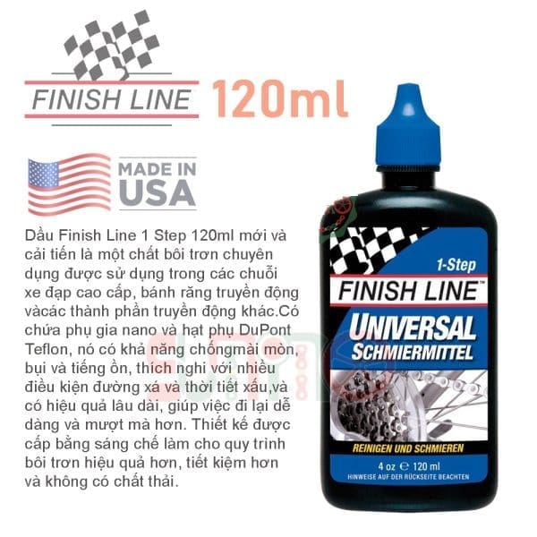 Dầu bôi trơn sên/xích xe đạp Finishline Chain Lube USA 120ml - Ảnh 11