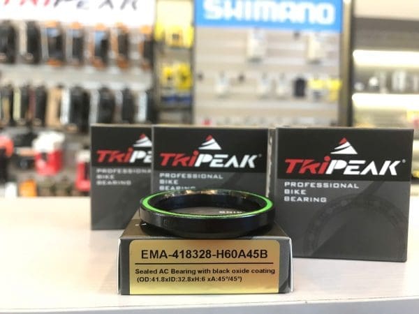 (HS-105) 41.8x32.8x6mm , 45°/45° Tripeak Bạc đạn chén cổ Sealed AC Bearing with black oxide coating - Ảnh 1
