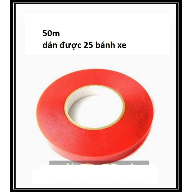 Băng keo dán tubular 50m-3 Keo dán 2 mặt chuyên dán vành/bánh xe vỏ liền ruột Tubular hiệu Circus Monkey, hàng sản xuất và nhập tại taiwan, 50met - Ảnh 1