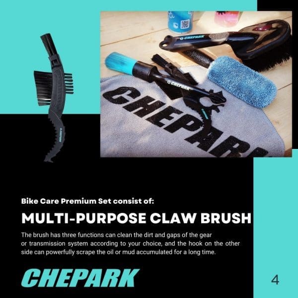 Bộ dụng cụ 6 món rửa xe đạp, hiệu Chepark BIKE CARE PREMIUM SET TIL-39 - Ảnh 5