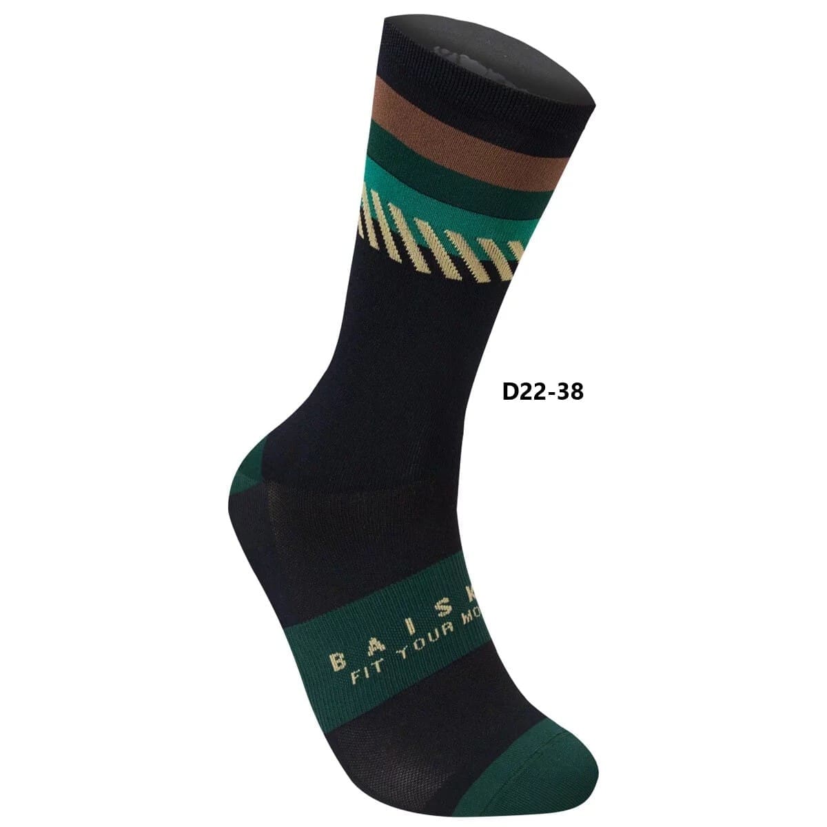 Vớ Baisky 220119007 Black Green Brown-1 Vớ xe đạp Baisky Sport Socks, freesize, màu Black/Green/Brown - Ảnh 1