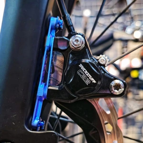 Cầu thắng heo dầu trước/sau, Titanium Print Universal Front Disc Brake Adapter Superlight 6.5g 5g | 3D Ti Flat Mount Roadbike Shimano - Ảnh 4