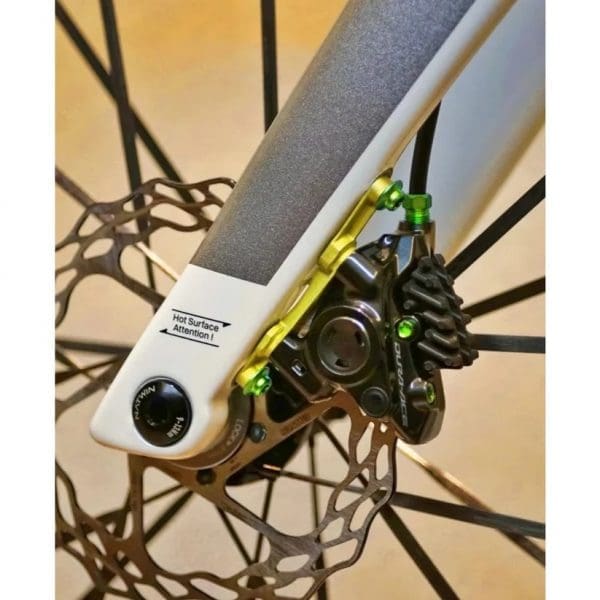 Cầu thắng heo dầu trước/sau, Titanium Print Universal Front Disc Brake Adapter Superlight 6.5g 5g | 3D Ti Flat Mount Roadbike Shimano - Ảnh 5