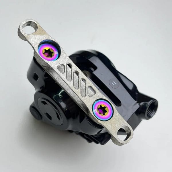 Cầu thắng heo dầu trước/sau, Titanium Print Universal Front Disc Brake Adapter Superlight 6.5g 5g | 3D Ti Flat Mount Roadbike Shimano - Ảnh 7