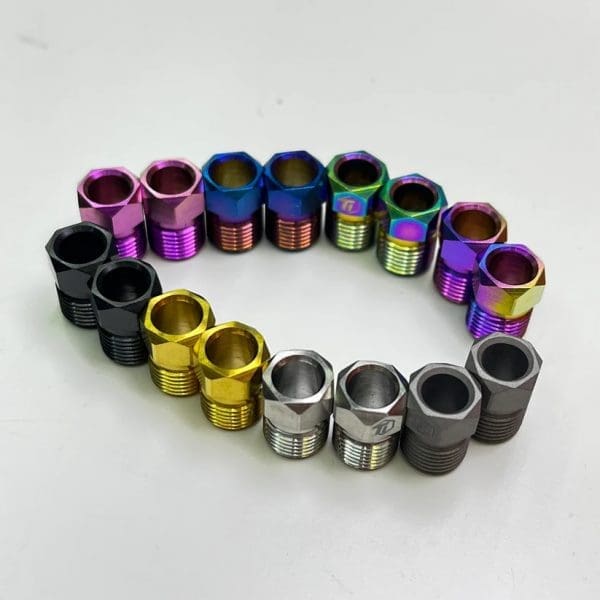 1 con Ốc bắt dây dầu vào heo dầu hiệu Ti-parts, Titanium Hose Nut for Shimano Road & MTB Hydraulic Disc Brake Hose Nut Anti Rust Maintenance Screw Bolt Nut - Ảnh 1