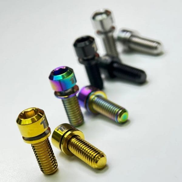 1 con Ốc potang hiệu Ti-parts Titanium M5 Narrow Head Stem Bolt Ti-Parts M5x20 Aero Handlebar Road/MTB - Ảnh 1