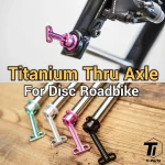 Ti-parts Titanium Universal Thru Axle for Roadbike Disc Brake | 12mm Super Aero lightweight axle with built-in Hidden QR Quick Release
